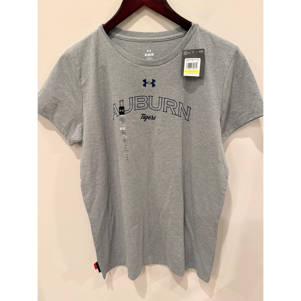 Under Armour Auburn Tigers Gray Heather Short Sleeve Graphic T-Shirt Womens M